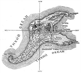Карта ост­ро­ва Лин­коль­на, каким его пред­став­лял себе автор