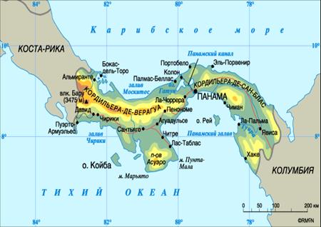 Па­нам­ский канал на карте
