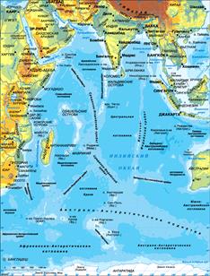 Ин­дий­ский океан на карте