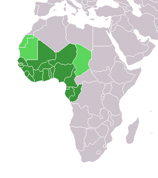 Карта За­пад­ной Аф­ри­ки