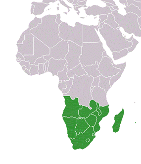 Карта Южной Аф­ри­ки