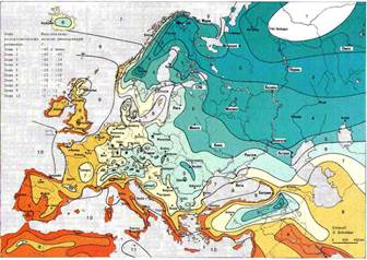 Кли­ма­ти­че­ская карта Ев­ро­пы