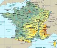 Карта ре­лье­фа Фран­ции