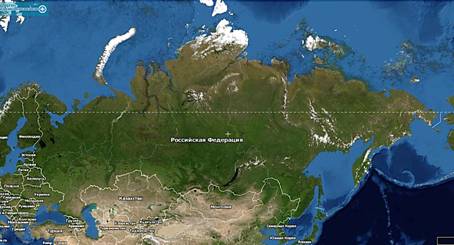 Кос­ми­че­ский сни­мок тер­ри­то­рии Рос­сии