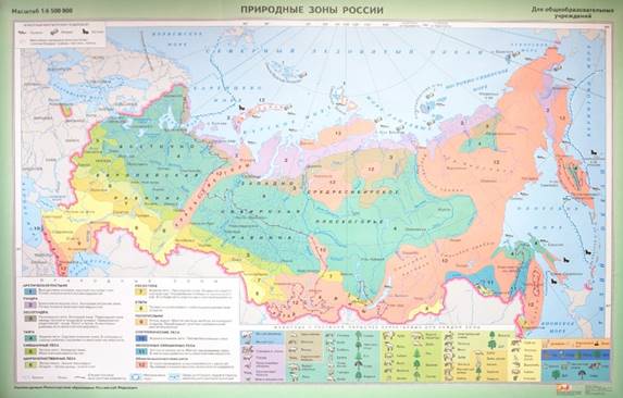 Карта при­род­ных зон Рос­сии