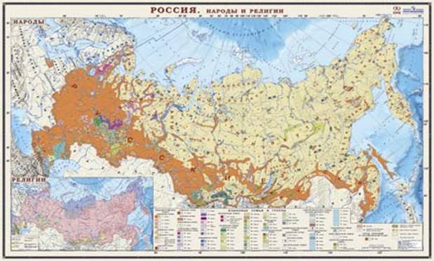 Карта на­ро­дов Рос­сии