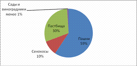 Струк­ту­ра сель­ско­хо­зяй­ствен­ных уго­дий Рос­сии