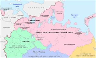 Карта Се­ве­ро-За­па­да Рос­сии