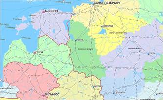 Псков­ская об­ласть на карте Рос­сии