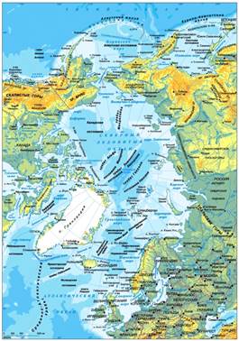 Се­вер­ный Ле­до­ви­тый океан на карте