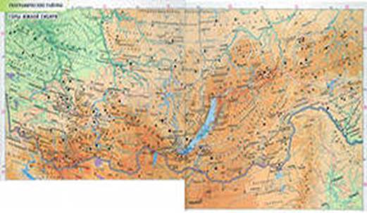 Фи­зи­че­ская карта Южной Си­би­ри