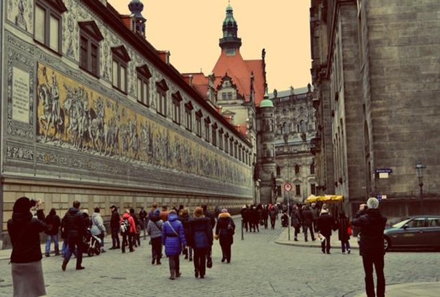 Ту­ри­сты в Дрез­дене
