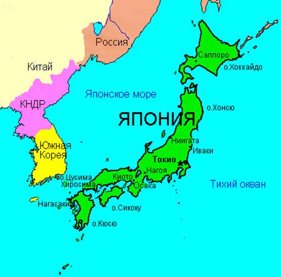Япо­ния на карте