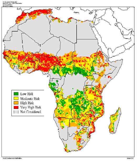 Карта опу­сты­ни­ва­ния Аф­ри­ки