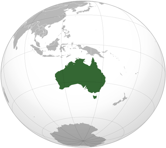 Ав­стра­лия на карте мира