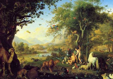 «Адам и Ева в зем­ном раю», кар­ти­на Вен­че­слао Пе­те­ра (Wenceslao Peter; 1742, Бо­ге­мия — 1829, Рим) 