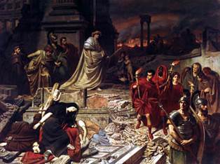 Карл Тео­дор фон Пи­ло­ти «Нерон осмат­ри­ва­ет руины Рима»