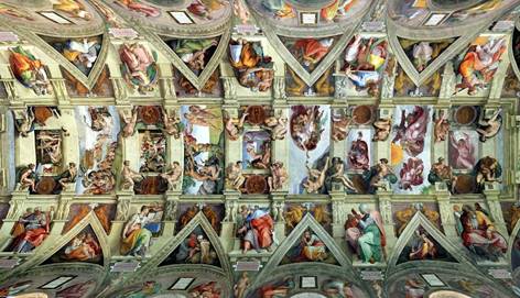 Микеланджело Буонарроти – роспись потолка Сикстинской капеллы в Ватикане