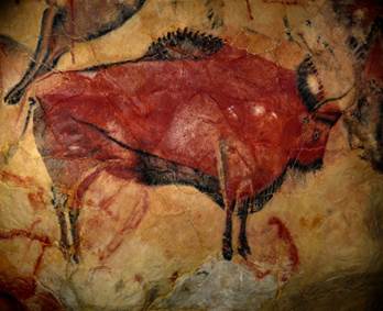 При­мер на­скаль­ной жи­во­пи­си в пе­ще­ре Аль­та­ми­ра (Ис­па­ния)