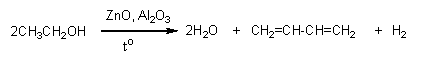 Бу­та­ди­ен-1,3 в про­мыш­лен­но­сти по­лу­ча­ют из эти­ло­во­го спир­та по ме­то­ду С.В.Ле­бе­де­ва