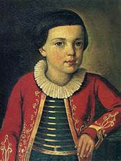 Ми­ха­ил Лер­мон­тов в воз­расте 6–8 лет