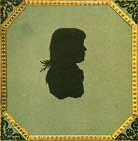 Си­лу­эт М. Н. Вол­кон­ской — един­ствен­ное изоб­ра­же­ние ма­те­ри пи­са­те­ля. 1810-е гг.
