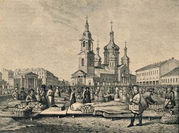 Сен­ная пло­щадь. Санкт-Пе­тер­бург. 1830 год